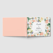 Bruiloft blush roze florals witte namen gastenboek (Volledig)