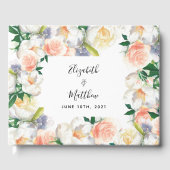Bruiloft blush roze florals witte namen gastenboek (Voorkant)