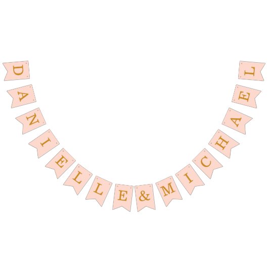 Bruiloft Blush Roze Gouden Bruid Groom Namen Eenvo Vlaggetjes (Alle)