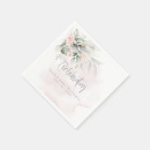 Bruiloft | Blush roze rozen en Bleke eucalyptus Servet (Hoek)