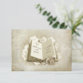 bruiloft boek RSVP Kaartje (Staand voorkant)
