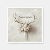 Bruiloft Boeket en Herten Antlers Servet (Voorkant)