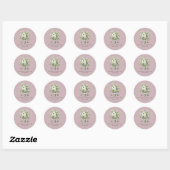 Bruiloft Boeket Monogram Ronde Sticker (Vel)