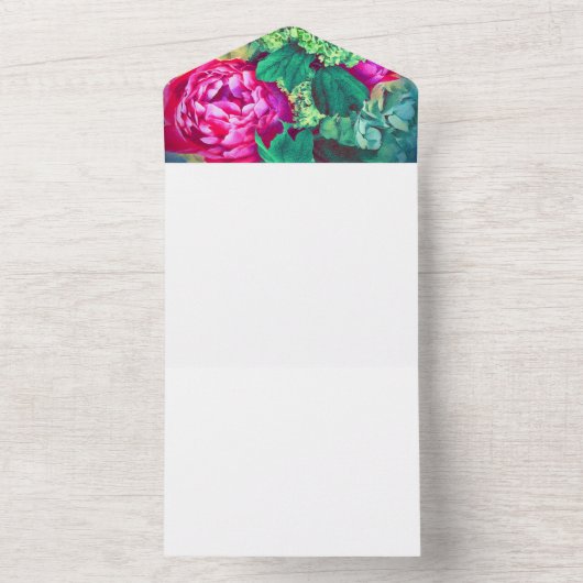 Bruiloft boeket uitnodiging (Binnen)