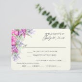 Bruiloft Boeket Waterverf RSVP (Staand voorkant)