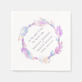 Bruiloft bohemian veer en kralen paarse servetten (Voorkant)