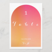 Bruiloft Boho Arch Zonsondergang Ombre Tafelnummer (Voorkant)