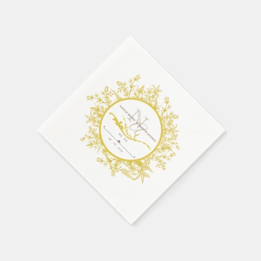 Bruiloft Boho gepersonaliseerde Monogram servet (Hoek)