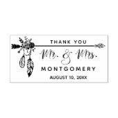 Bruiloft Boho Mr Mrs Custom Naam Dank u Rubberstempel (Afrduk)