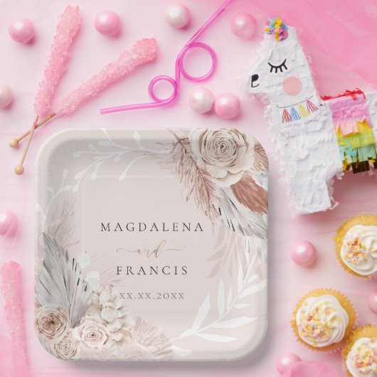 bruiloft boho papieren bordje (Feest)