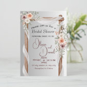 Bruiloft Boho Pink Peony Arch Lijst Uitnodiging (Staand voorkant)