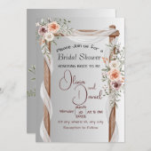 Bruiloft Boho Pink Peony Arch Lijst Uitnodiging (Voorkant / Achterkant)