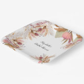 Bruiloft BOHO Terracotta Pampagras Tarwe Papieren Bordje (Gebogen)