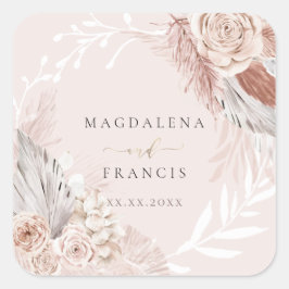 bruiloft boho vierkante sticker