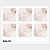 bruiloft boho vierkante sticker (Vel)
