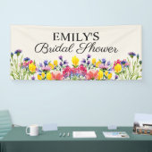 Bruiloft Boho Wilde Bloemen Spandoek (Beurs)