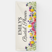 Bruiloft Boho Wilde Bloemen Spandoek (Verticaal)