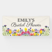 Bruiloft Boho Wilde Bloemen Spandoek (Horizontaal)