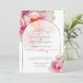 BRUILOFT | Bold Beauful Scarlet Peony Kaart (Staand voorkant)