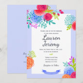 Bruiloft Bold Kleurrijke Bloemen Schets Casual Boe Kaart (Voorkant / Achterkant)