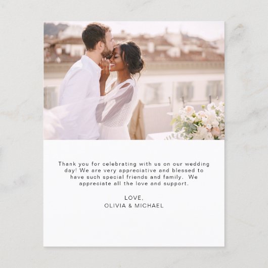 Bruiloft boog dank u foto minimalistisch romantisc (Achterkant)