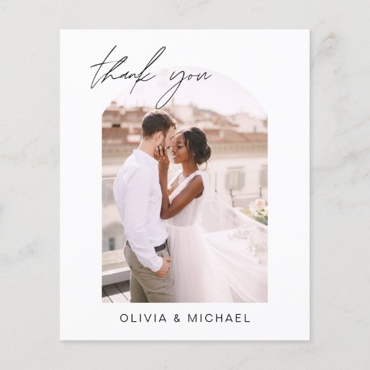 Bruiloft boog dank u foto minimalistisch romantisc (Voorkant)