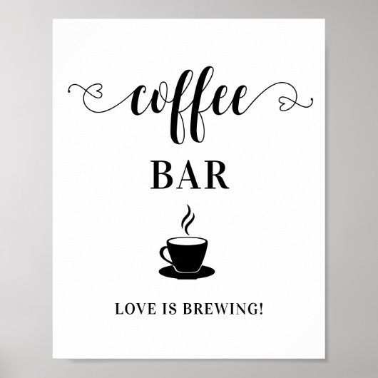 Bruiloft Bord Coffee Bar Poster (Voorkant)