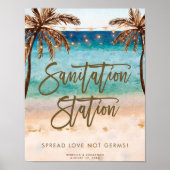 Bruiloft bord met hand ontsmettingsstation op het  poster (Voorkant)