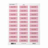 Bruiloft Bord Roze Professioneel Klassiek Elegant Etiket (Full Sheet)
