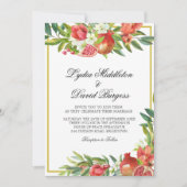 Bruiloft Botanische Boho Elegant Granaatappel Kaart (Voorkant)