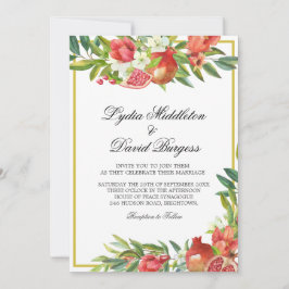 Bruiloft Botanische Boho Elegant Granaatappel Kaart