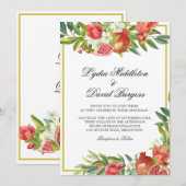 Bruiloft Botanische Boho Elegant Granaatappel Kaart (Voorkant / Achterkant)