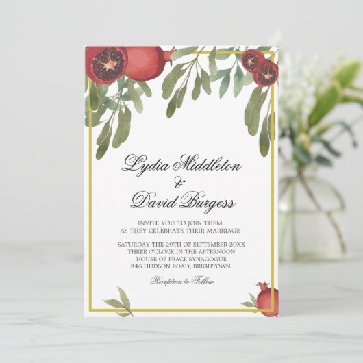 Bruiloft Botanische Boho Elegant groen Kaart (Staand voorkant)