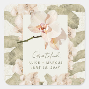 Bruiloft Botanische Tuin Dank Geschenk Vierkante Sticker