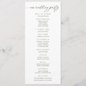 Bruiloft Botanische Waterverf groen elegant Programmakaart (Achterkant)