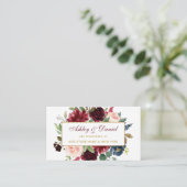 Bruiloft Bourgogne Blauw Goud Registry Invoegen Ka Informatiekaartje (Staand voorkant)