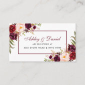 Bruiloft Bourgogne Bloemenregister Invoegen Kaart  (Voorkant)