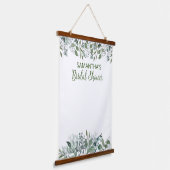 Bruiloft Bridal Shower Achtergrond Bord Bloemen Lo Hangend Wandkleed (Gebogen)