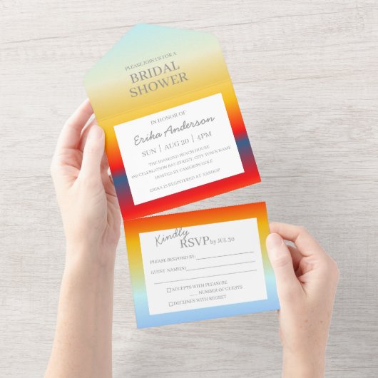 Bruiloft Bridal Shower All-in-One Uitnodiging (Afscheurbaar)