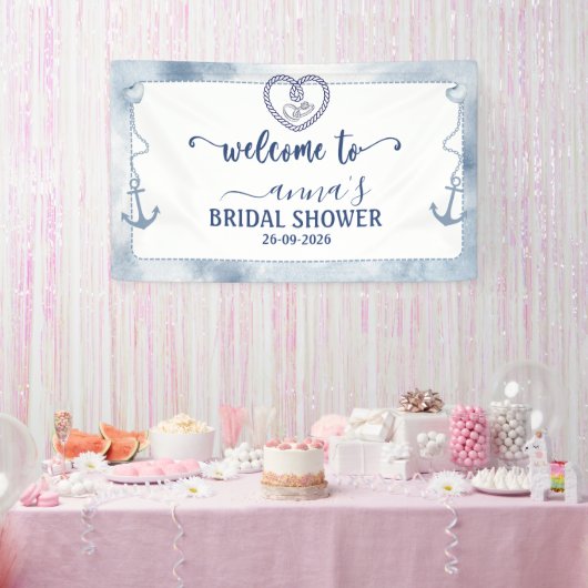 Bruiloft Bridal Shower Anker Waterverf Welkom Spandoek (Feest)