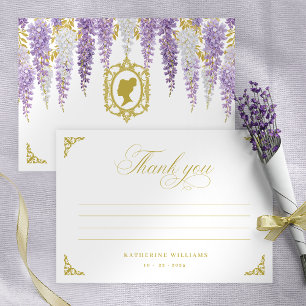 Bruiloft Bridal Shower Bedankkaart met Bloemen Vin