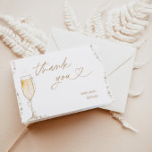 Bruiloft Bridal Shower Bedankkaart Parels & Prosec