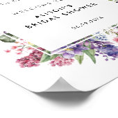 Bruiloft Bridal Shower Bloemrijke Tuin Welkom  Poster (Hoek)