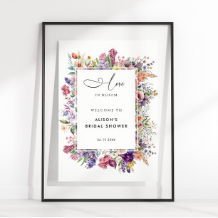 Bruiloft Bridal Shower Bloemrijke Tuin Welkom  Poster