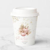 Bruiloft Bridal Shower Boho Bloemen Pompoen Papieren Bekers (Voorkant)