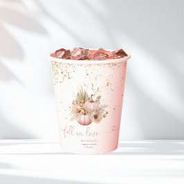 Bruiloft Bridal Shower Boho Bloemen Pompoen Papieren Bekers