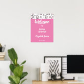 Bruiloft Bridal Shower Bord Roze Liefde Poster (Thuiskantoor)