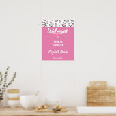 Bruiloft Bridal Shower Bord Roze Liefde Poster (Keuken)