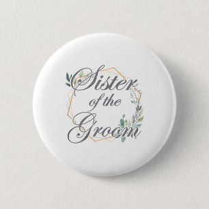 Bruiloft Bridal Shower Bruid Zus Van De Bruidegom Ronde Button 5,7 Cm