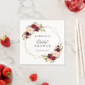 Bruiloft Bridal Shower Burgundy Blush Bloemendecor Servet (Insitu)